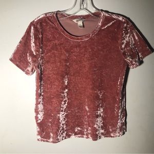 Light pink crushed velvet top